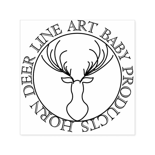 Circle Frame Cute Horn Deer Self-inking Stamp (Design)