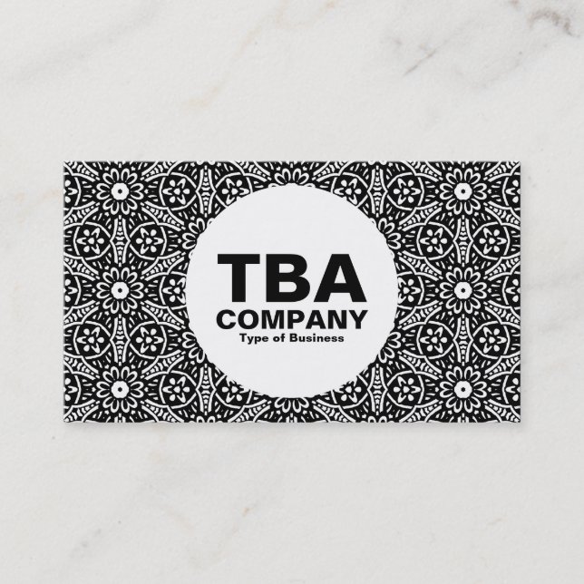 Circle - Geometric Flowers Business Card (Front)