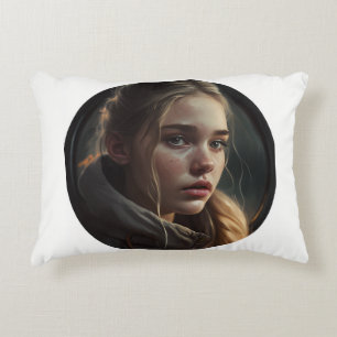Circle girl accent pillow