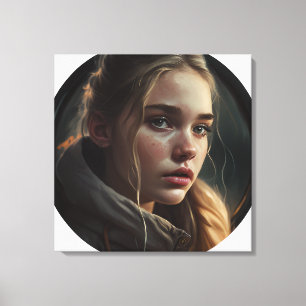 Circle girl canvas print