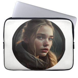 Circle girl laptop sleeve