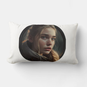 Circle girl lumbar pillow