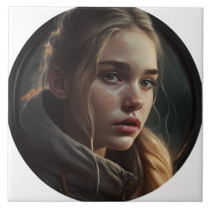 Circle girl tile