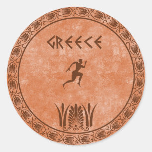 circle Greek design Classic Round Sticker