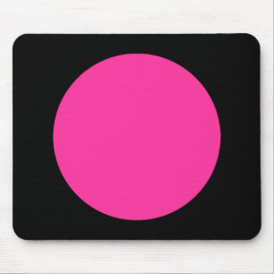 Circle - Hot Pink and Black Mouse Pad
