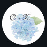 Circle Hydrangea Sticker<br><div class="desc">Perfect to seal a wedding envelope,  hydrangea,  Thank you card and more!</div>