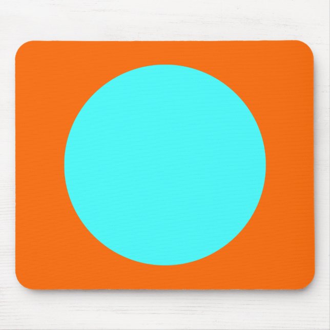 Circle - Ice Blue and Orange Mouse Pad (Front)