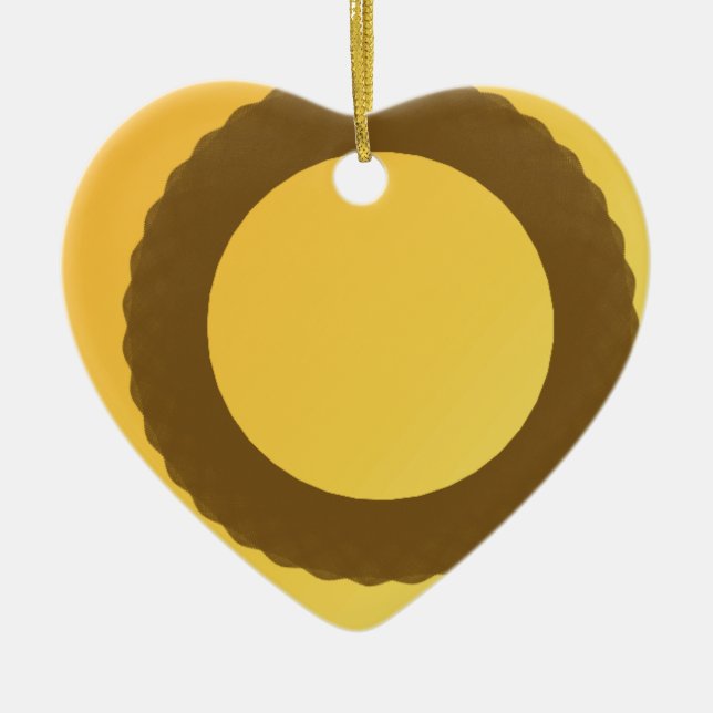 circle in brown earth abstract ceramic ornament (Front)