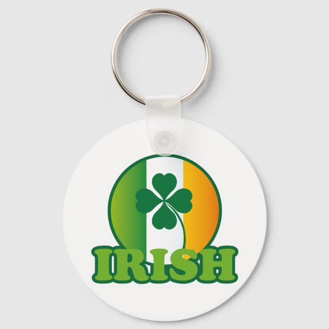 Circle Irish Flag St. Patrick's Design Keychain (Front)