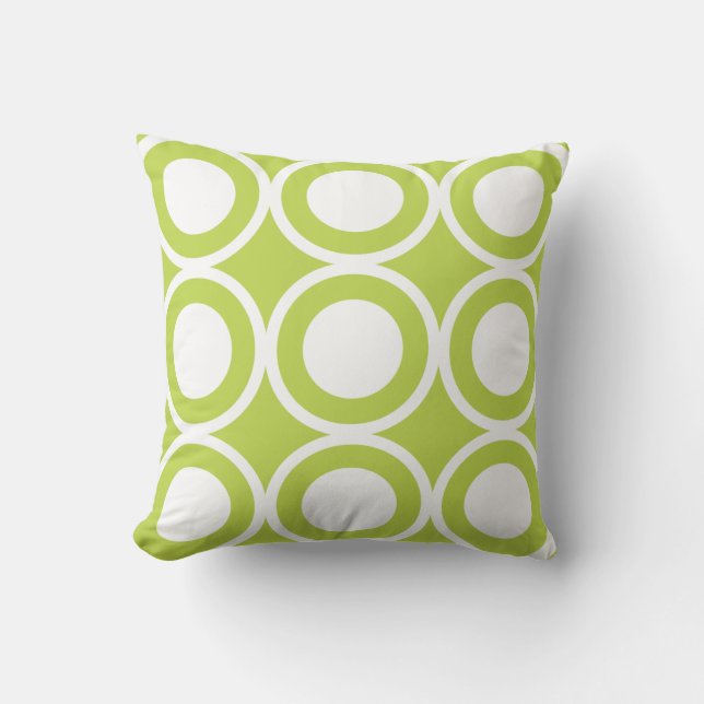 Circle Lattice Kiwi Throw Pillow (Front)