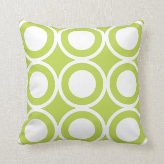 Circle Lattice Kiwi Throw Pillow