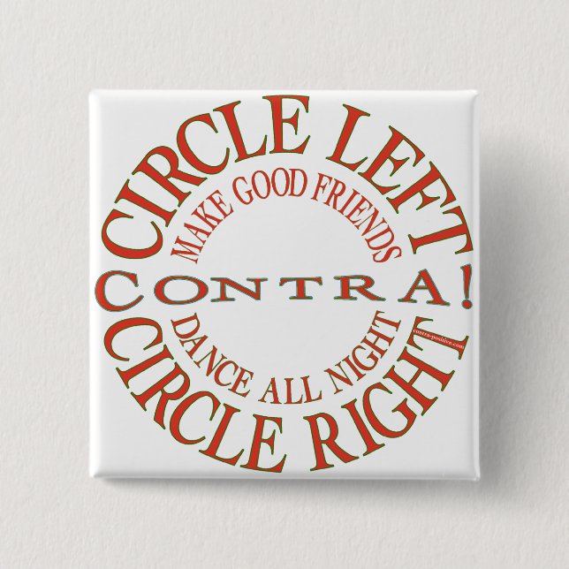 Circle Left, Circle Right 2 Inch Square Button (Front)