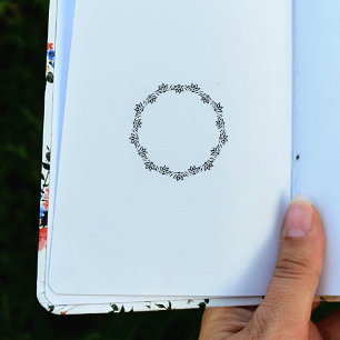 Circle Lotus Journal Rubber Stamp
