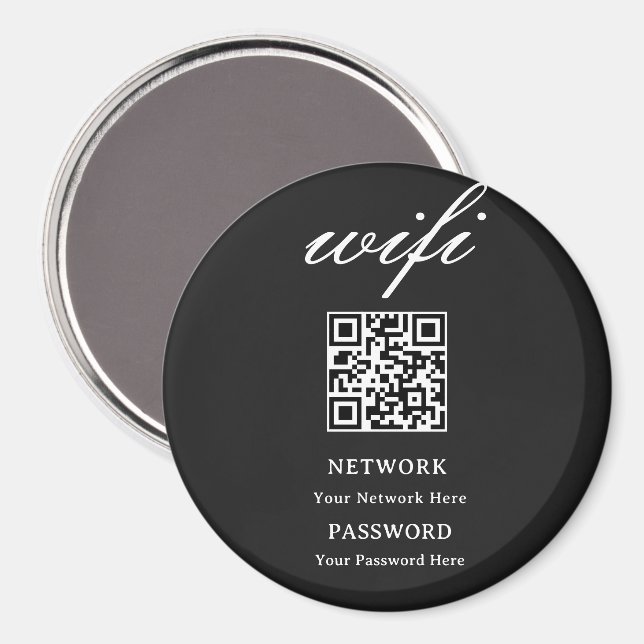 Circle Magnet | Modern Wifi Password Network (Front/Back)