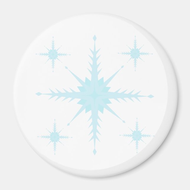 Circle magnet with snowflakes (Front)