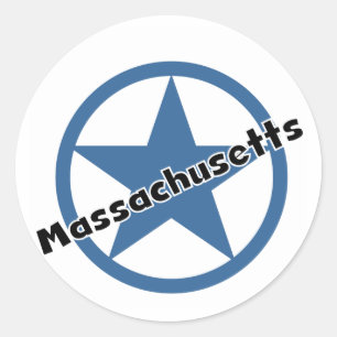 Circle Massachusetts Classic Round Sticker