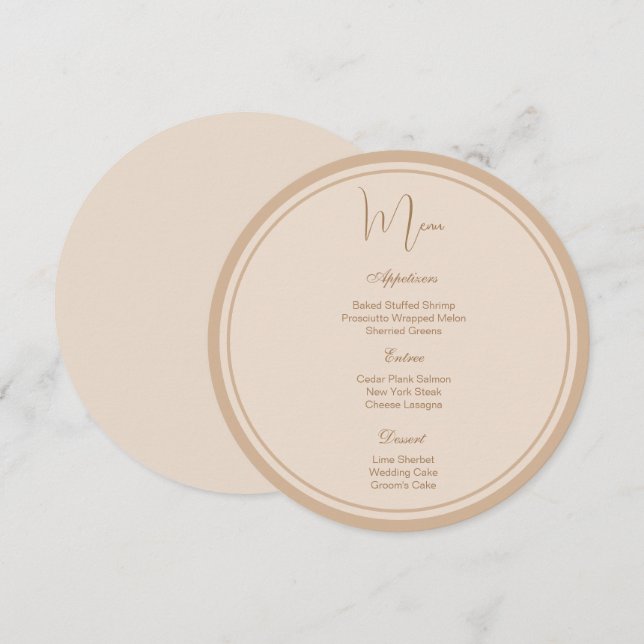 Circle Menu Card (Front/Back)
