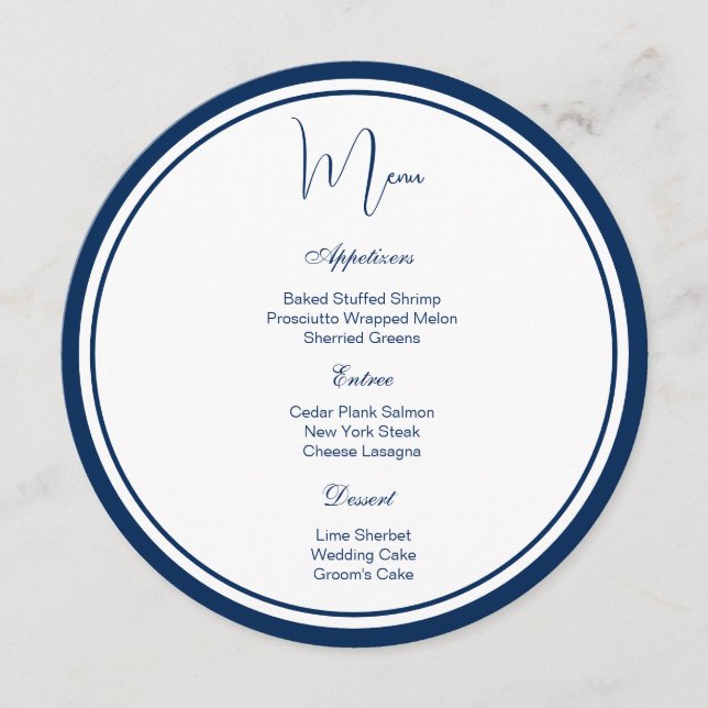 Circle Menu Card (Front)