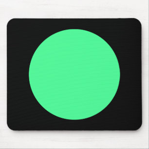 Circle - Mint Green and Black Mouse Pad