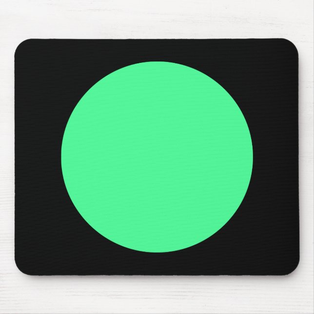 Circle - Mint Green and Black Mouse Pad (Front)