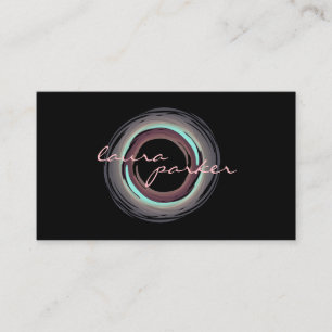 Circle Modern Watercolor Elegant Professional Business Card