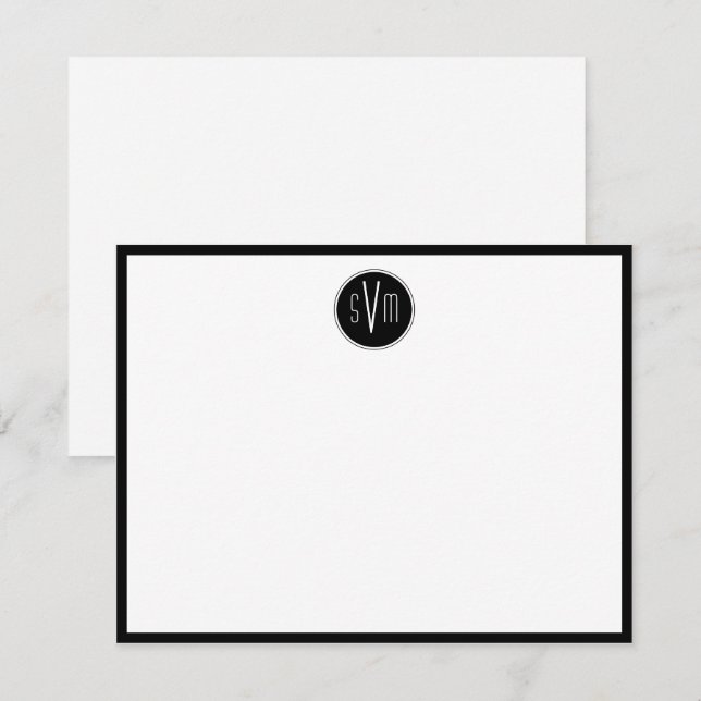 Circle Monogram Personalized  Card (Front/Back)