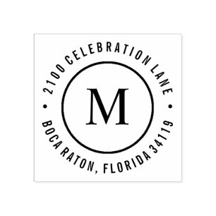 Circle Monogram Rubber Stamp