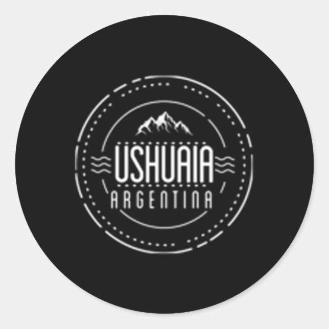 Circle Mountains Ushuaia Argentina Classic Round Sticker (Front)