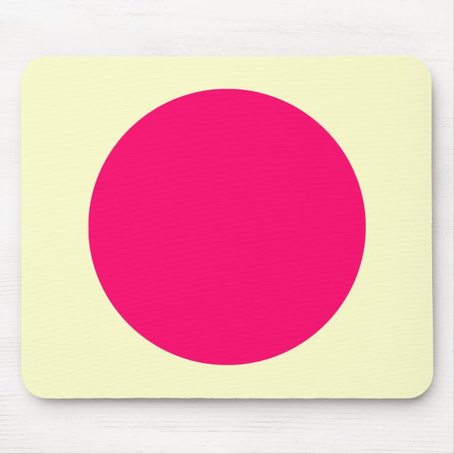 Circle - Neon Red and Pale Yellow Mouse Pad (Front)
