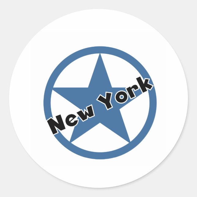 Circle New York Classic Round Sticker (Front)
