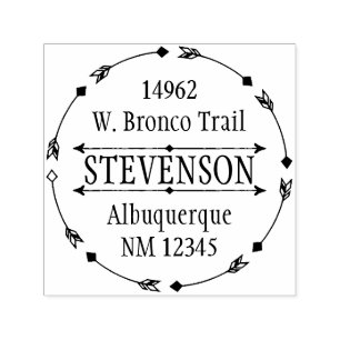 Circle of Arrows Custom Return Address Stamp