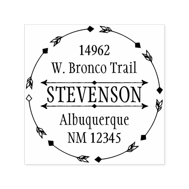 Circle of Arrows Custom Return Address Stamp (Design)