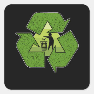Circle of Bin recycle to protect our Planet Square Sticker