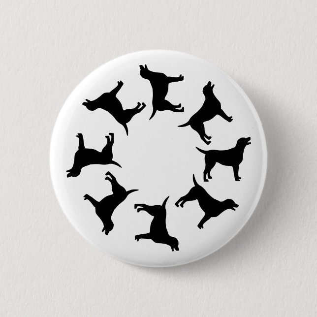 Circle of Black Labs 2 Inch Round Button (Front)