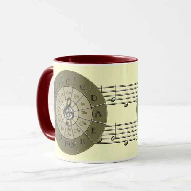 Circle of Fifths Deco Gold Mug (Front Left)