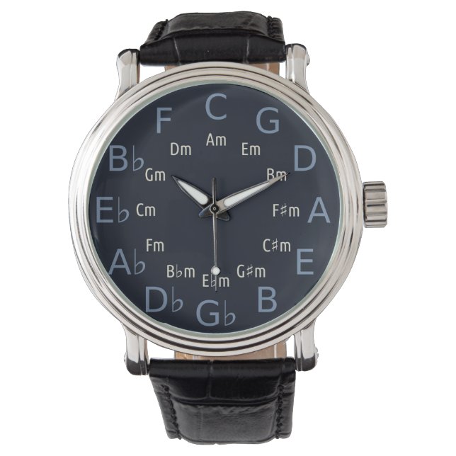 Circle Of Fifths/Fourths Music Theory Tool Design Watch (Front)