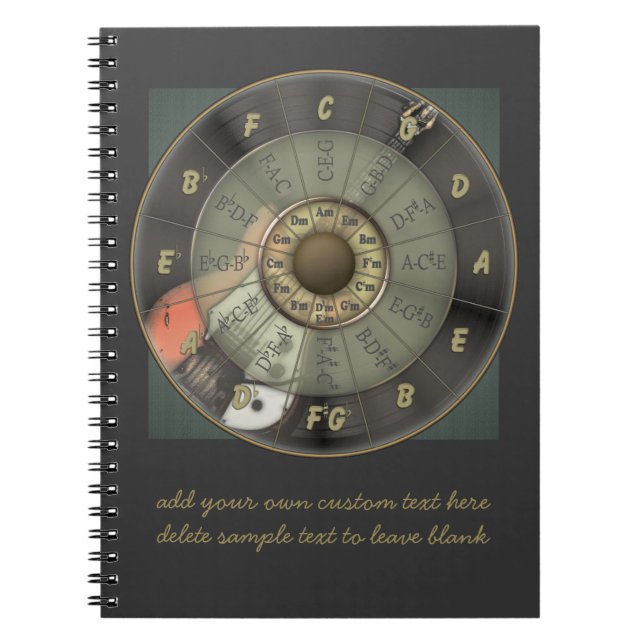 Circle Of Fifths - Vintage Guitar Personalized Notebook (Front)