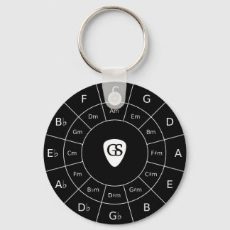 Circle Of Fifths - White Music Theory Graphic Keychain