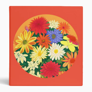 Circle of Flowers, Coloured Daisies and Asters Binder