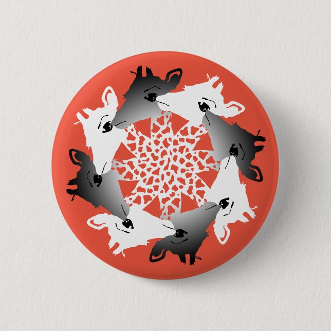 circle of giraffes magnet 2 inch round button (Front)