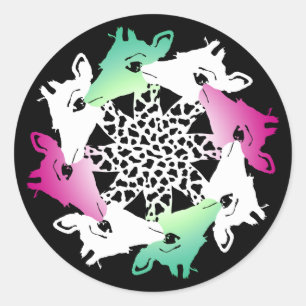 circle of giraffes magnet button classic round sti sticker