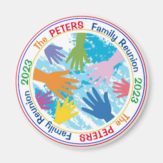 Circle of hands family reunion magnet