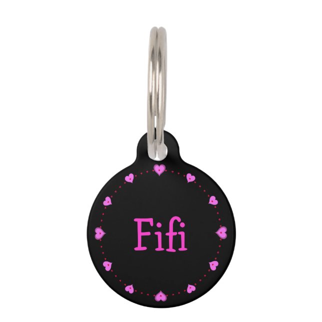 Circle of Hearts Design Pet Tag (Front)