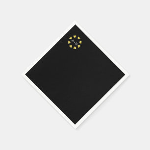 circle of hearts with Initials, love Wedding Napkin