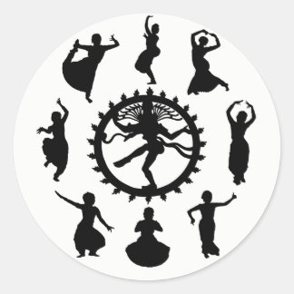 Circle of Indian Dance Classic Round Sticker