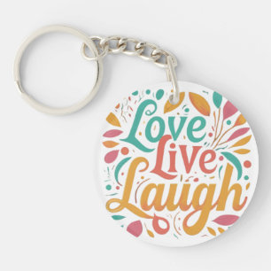 Circle of Joy: Love, Live, Laugh Keychain