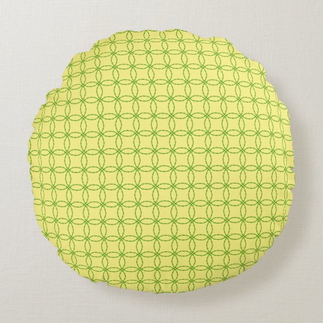 Circle of Leaves by Kenneth Yoncich Round Pillow (Front)