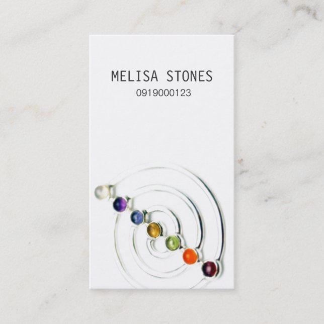 Circle of Life Chakra Gemstones Zen Design Business Card (Front)