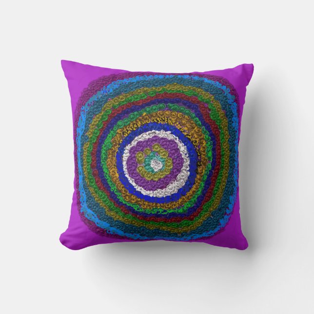 Circle of Life Multicolor Throw Pillow (Front)