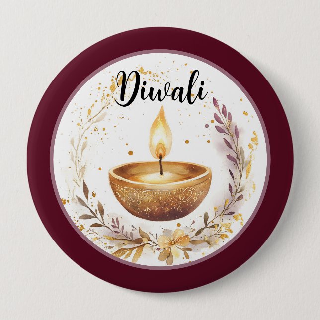 Circle of Light: A Diwali Blessing 4 Inch Round Button (Front)